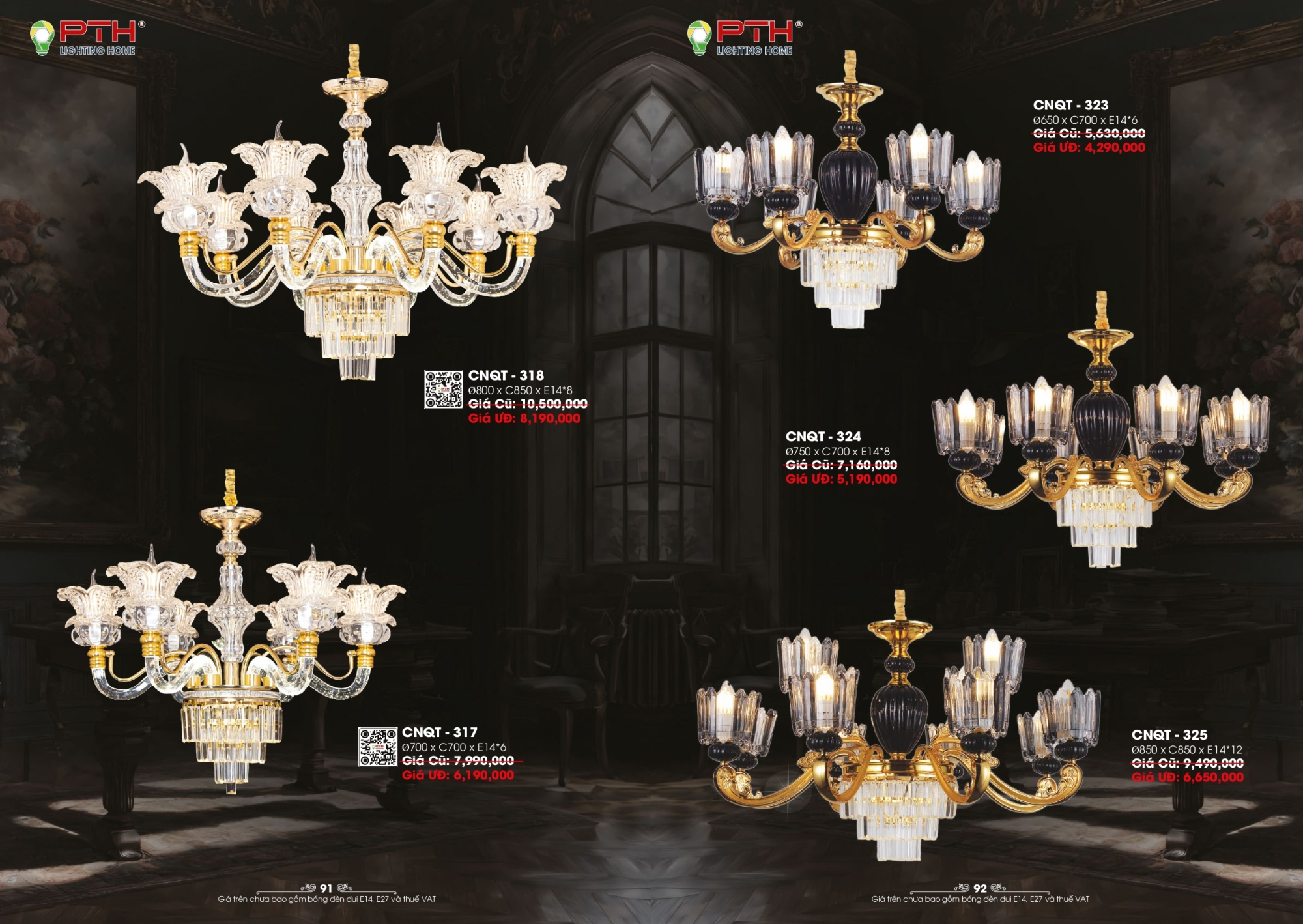 Bảng giá đèn trang trí PTH Lighting Home 2026